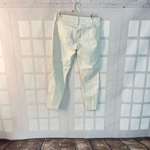 Guess Brittney White Skinny Cropped Ankle Zip Jeans Size 29 - Picture 7 of 14